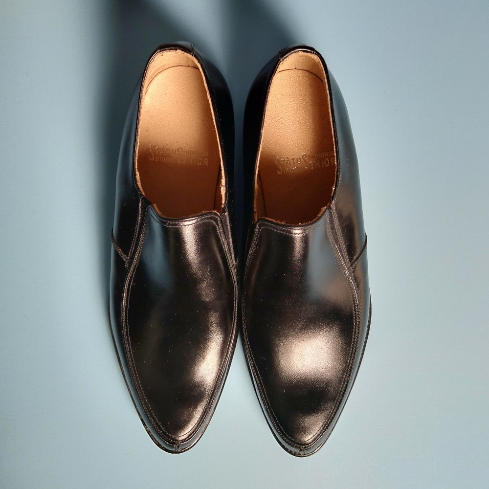 Black Leather Men's Czechoslovakian Shoes